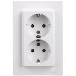 Gniazdo podwójne Asfora z/u SCHUKO 2P+Z białe (diy) z ramką EPH9901121 - obrazek 1