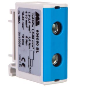 Złączka szynowa 1-torowa 1,5-50mm2 szaro-niebieska EURO OTL 50 1xAl/Cu 606050 BL 606050BL - obrazek 1