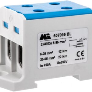 Złączka szynowa 2-torowa 6-95mm2 niebieska EURO multiOTL 95 2xAl/Cu 607095 BL - obrazek 1