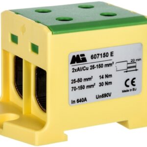 Złączka szynowa 2-torowa 35-150mm2 żółto-zielona EURO multiOTL 150 2xAl/Cu 607150 E - obrazek 1