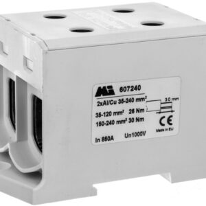 Złączka szynowa 2-torowa 35-240mm2 szara EURO multiOTL 240 2xAl/Cu 607240 - obrazek 1