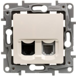 NILOE Gniazdo teleinformatyczne RJ11+ RJ45 kat.5 UTP kremowe 764670 - obrazek 1