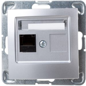 IMPRESJA Gniazdo komputerowe pojedyncze RJ45 kat.5e MMC srebrne GPK-1Y/K/m/18 - obrazek 1
