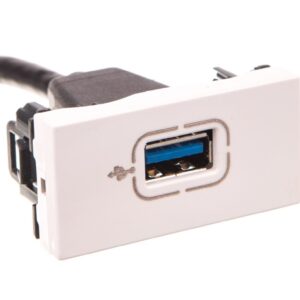 MOSAIC Gniazdo USB 3.0 z przewodem białe 078746 - obrazek 1