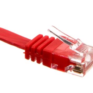 Kabel krosowy płaski patchcord U/UTP kat.6 czerwony 3m 96418 - obrazek 1