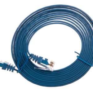 Kabel krosowy płaski patchcord U/UTP kat.6 niebieski 2m 96413 - obrazek 1