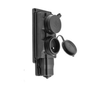Listwa /rozgałęźnik/ do przedłużacza 2-gniazda z/u Schuko gumowe czarne IP44 D.3159/2-S - obrazek 1