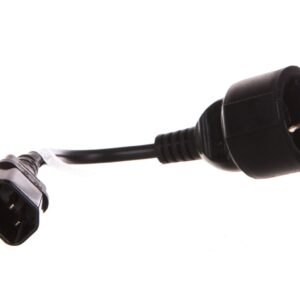 Przedłużacz kabla zasilającego IEC 320 C14-SCHUKO(F) 20cm czarny CA-C14E-10CC-0018-BK - obrazek 1