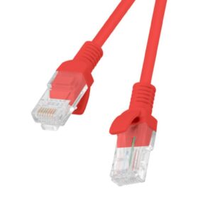 Kabel krosowy patchcord U/UTP kat.6 1m czerwony - obrazek 1