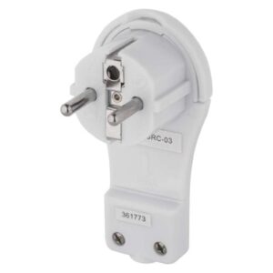 Wtyczka kątowa ultra płaska 16A 2P+Z 250V z uchwytem biała P0066 - obrazek 1
