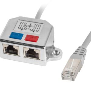 Adapter - rozdzielacz LAN RJ45 - 2xRJ45 FTP /2 urządzenia na 1 kablu/ AD-0026-S - obrazek 1