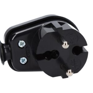 Wtyczka kątowa b/u 16A 2P 250V czarna WT-16 K2 - obrazek 1