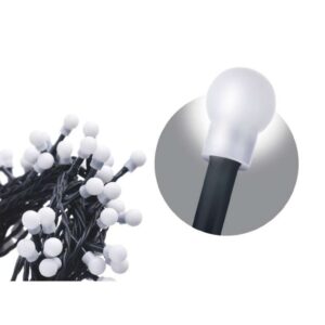 Lampki choinkowe kulki XMAS cherry 6W 200LED 20m IP44 /8 programów/ zimna biała D5AC07 - obrazek 1