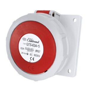 Gniazdo tablicowe skośne 63A/400V 5P IP67 6h 3P+N+Z GTS 63/5 921828 - obrazek 1