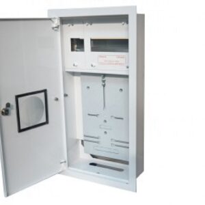 Rozdzielnia podtynkowa metalowa 1 X TL 3F na licznik elektroniczny + 11 zabezpieczeń zamek okienko RAL 9003A-RW12E - obrazek 1