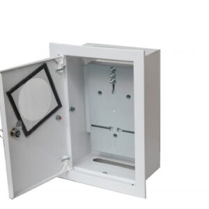 Rozdzielnica podtynkowa metalowa 1x1F na licznik elektroniczny zamek okienko RAL 9003 A-RW18E - obrazek 1