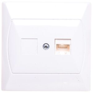 AKCENT Gniazdo komputerowe pojedyncze RJ45 kat.5e FOREX białe GPK-1A/F/00 - obrazek 1