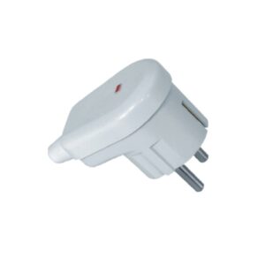 Wtyczka kątowa z/u Uni-Schuko 16A 250V podświetlana rozbieralna biała WT-16U/S BIAŁY - obrazek 1