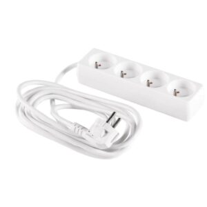 Przedłużacz 4-gniazda z/u 3m /H05VV-F 3G1/ biały PM-BW-4G-30 - obrazek 1