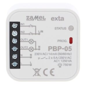 Przekaźnik bistabilny 2-kanałowy dopuszkowy 230V AC PBP-05 EXT10000254 - obrazek 1
