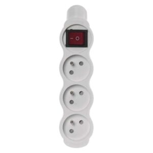 Gniazdo /rozgałęźnik/ do przedłużacza z wyłącznikem 3-gniazda z/u 16A białe P1300N - obrazek 1