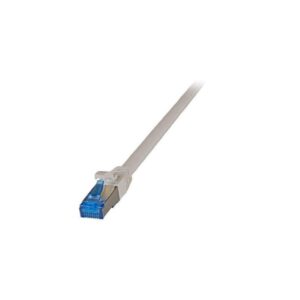 Patchcord SFTP 0,25m Cat6a Superflex szary na kablu Cat7 - obrazek 1