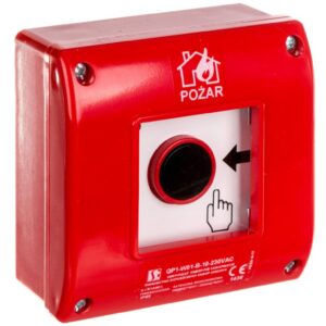 Ręczny ostrzegacz przeciwpożarowy natynkowy, styk 1Z+LED 230V AC OP1-W01-B10-230 - obrazek 1