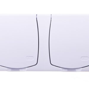 MADERA Gniazdo hermetyczne podwójne z/u IP44 z przesłonami klapka biała GNH-2NZP/00/w - obrazek 1