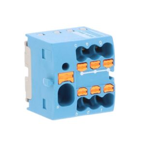 Blok rozdzielczy PTFIX 4/6X1,5 BU, niebieskie złącze przemysłowe - 6 punktów przyłączeniowych o przekroju 1,5mm2 - obrazek 1