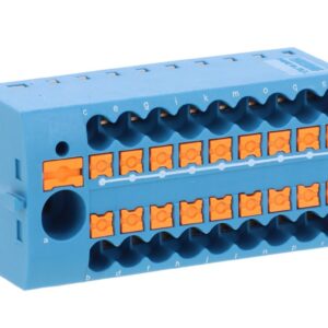 Blok rozdzielczy PTFIX 6/18X2,5 BU, niebieskie złącze przemysłowe - 18 punktów przyłączeniowych o przekroju 2,5mm2 - obrazek 1
