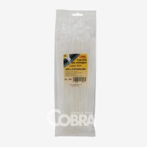 Opaska kablowa 250x3,6 biała COBRA 9180 /100szt./ - obrazek 1