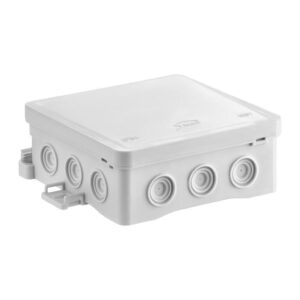 Puszka naścienna 100x40x100mm z dławnicą zintegrowaną samozatrzaskowa, bezhalogenowa, seria FASTBOXiHOOK szara IP54 NS7 35349102 - obrazek 1