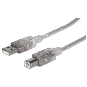 Kabel USB 2.0 AM-BM 5m do Drukarki Srebrny Ekranowany - obrazek 1