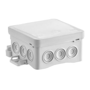 Puszka naścienna 75x40x75mm z dławnicą zintegrowaną samozatrzaskowa, bezhalogenowa, seria FASTBOXiHOOK biała IP54 NS5 35360106 - obrazek 1