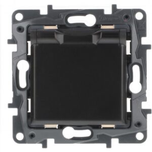 Niloe Step Gniazdo zasilające 2P+Z IP44, zaciski automatyczne, z przesłoną czarny 863536 - obrazek 1