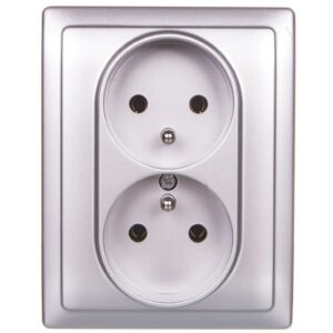 VENA Gniazdo podwójne z/u aluminium 514036 - obrazek 1