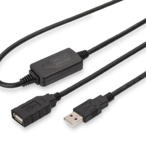 Repeater USB A/USB A M/Ż czarny 10m - obrazek 1