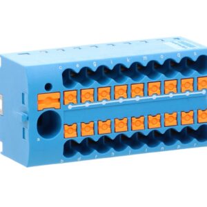 Blok rozdzielczy PTFIX 6/18X2,5-NS35A BU, niebieskie złącze przemysłowe - 18 punktów przyłączeniowych o przekroju 2,5mm2 - obrazek 1