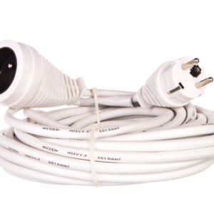 Kabel przedłużajacy (przedłużacz) 10m biały 1x230V H05VV-F3G1,5 1168464 - obrazek 1
