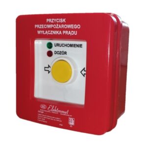 Przycisk ppoż. n/t 2 tory prądowe NC 12A samoczynny diody czerw/ziel 230V AC/230V AC PPWP-3s A/4 904404 - obrazek 1
