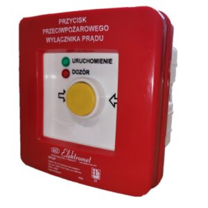 Przycisk ppoż. p/t 2 tory prądowe 12A R-Z samoczynny diody czerw/ziel 230V AC/230V AC PPWPp-1s A/4 904550 - obrazek 1