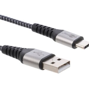 Kabel USB-C ™ do USB-A tekstylny z wtyczkami metalowymi 1 m 49296 - obrazek 1