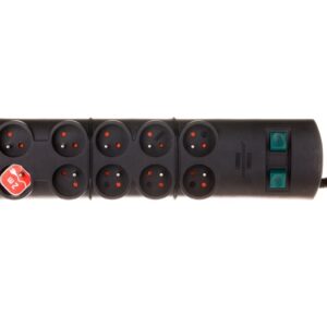 Listwa zasilająca Primera-Line 2m 10 gniazd czarna H05VV-F 3G1,5 1153304120 - obrazek 1