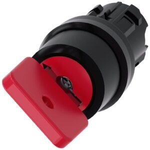 Przełącznik z kluczem 22mm tworzywo 2 poz O-I OMR nr zamka 73037 czerwony klucz w poz O SIRIUS ACT 3SU1000-4FF01-0AA0 - obrazek 1