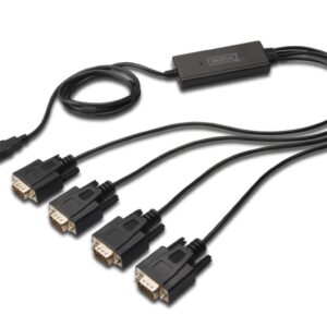 Konwerter/Adapter USB 2.0 do 4x RS232 (DB9) z kablem 1,5m DA-70159 - obrazek 1