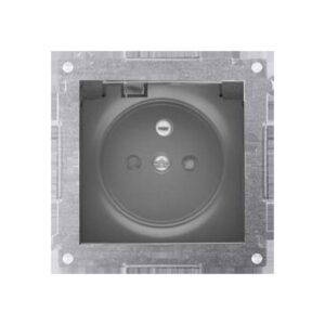 Simon 54 Gniazdo do wersji IP44 bez uszczelki (moduł) 16A 250V klapka trans. czarny mat wym. uszczelka ramki DGZ1BUZ.01/49A - obrazek 1