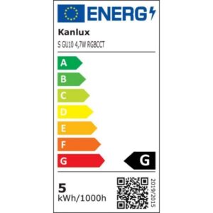 Żarówka LED GU10 Kanlux SMART S ściemnialna 4,7W RGBCCT 400lm 2700-6500K ciepła/neutralna/zimna,RGB 33643 - obrazek 1