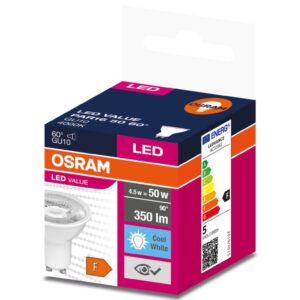 Żarówka LED VALUE PAR16 50 GU10 4,5W 350lm 4000K 840 60st. 4058075599116 - obrazek 1