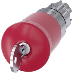 Przycisk bezpieczeństwa 22mm z zamkiem Siemens SSG10 metal czerwony 40mm 2 klucze IP69k SIRIUS ACT 3SU1050-1HR20-0AA0 - obrazek 1