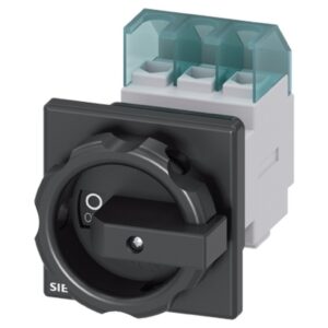 Rozłącznik główny 3P 25A 9.5kW AC23A 400V montaż tablicowy pokrętło czarne otwór centralny 22.5 mm 3LD2154-0TK51 - obrazek 1